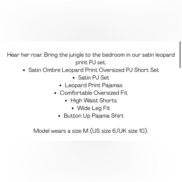 Satin Ombre Leopard Print Oversized Pajama Short Set - Multiple - Picture 6 of 6